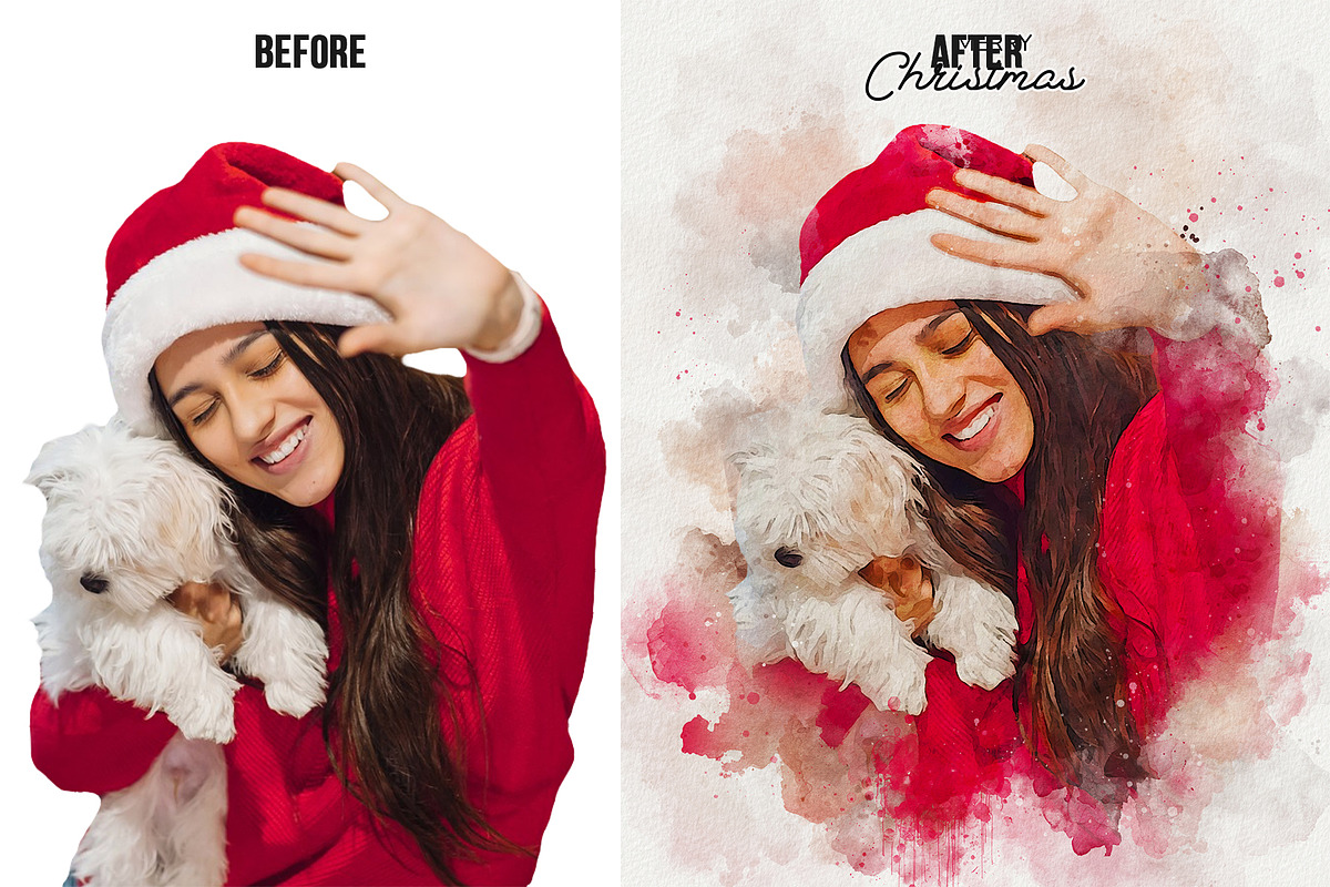 Pet watercolor art Photoshop effect, an Action Add-On by Shovajit (Photo 3 of 8)