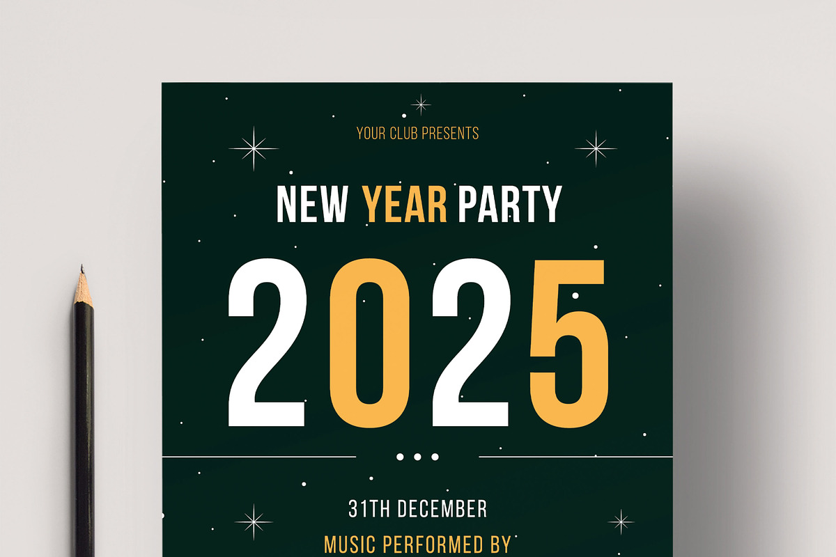New Year Party Flyer Layout, a Flyer Template by MightyDesign (Photo 4 of 8)