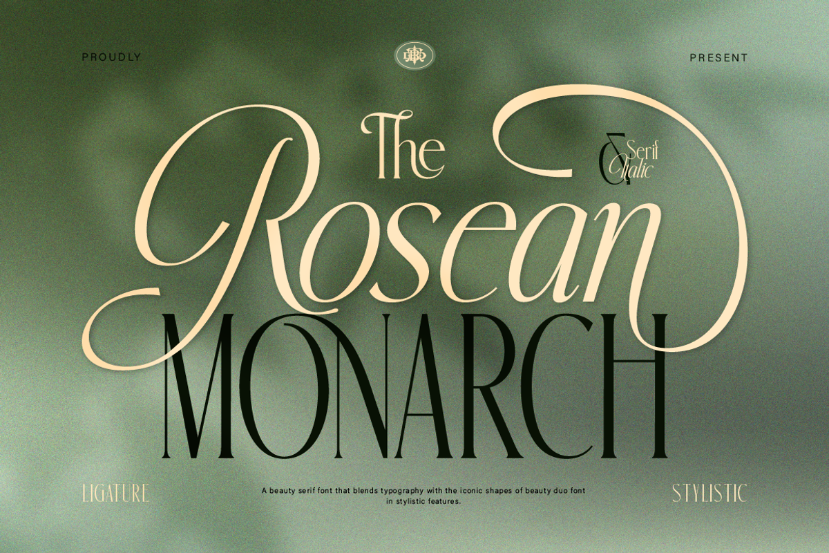 Rosean Monarch, a Serif Font by Burntilldead (Photo 1 of 12)