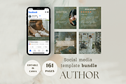 Author social media templates bundle, a Social Media Template by Petite Zakka Boutique (Thumbnail 1 of 11)