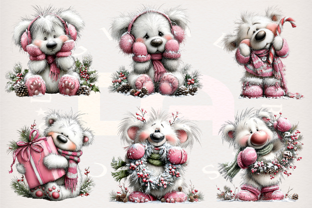 Whimsical Christmas Polar Bear PNG, a Transportation Illustration by Digital Artistic99 (Photo 3 of 7)
