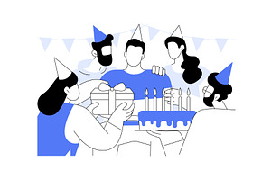 Celebrating with friends isolated, a Person Illustration by Visual Generation