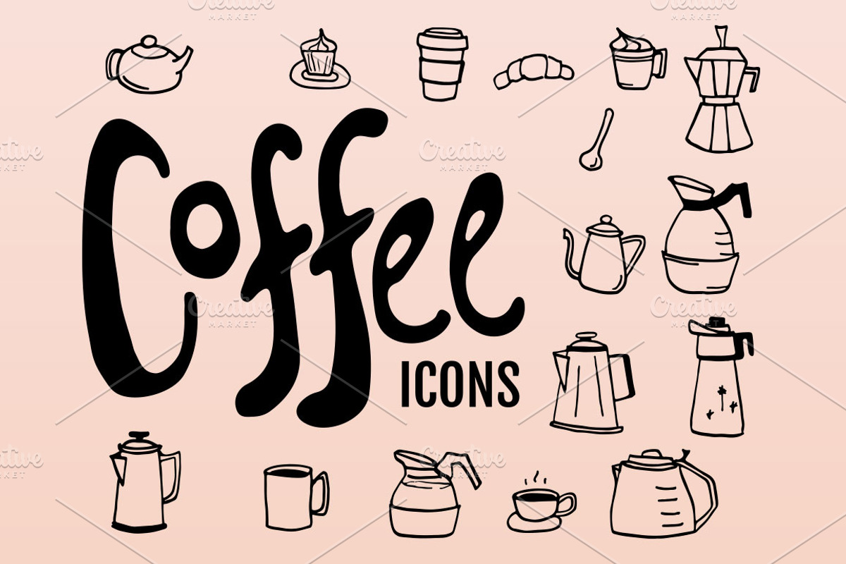 Doodled Coffee Icons, a Food Illustration by Hello Brio (Photo 1 of 5)