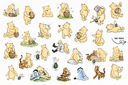 Classic Winne the Pooh Clipart, an Animal Illustration by SvetaArtStore (Thumbnail 3 of 6)