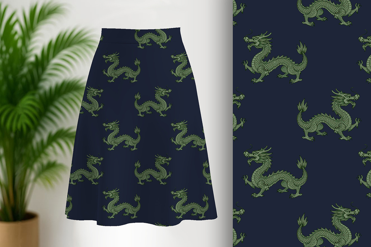 Royal Dragon on Navy Blue, a Pattern Graphic by Sharon Schwalbe (Photo 3 of 7)