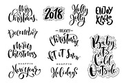 Christmas cards set with lettering, a Decorative Illustration by dv_illustration (Thumbnail 4 of 4)