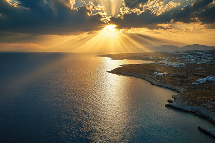 Aerial view of Paros island during a, a Photo by Iftikhar Alam