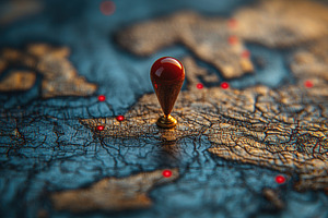 Exploring destinations on a detailed, a Photo by Tanuart