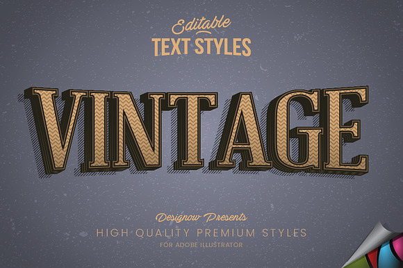 Retro Vintage Illustrator Text Style preview 3