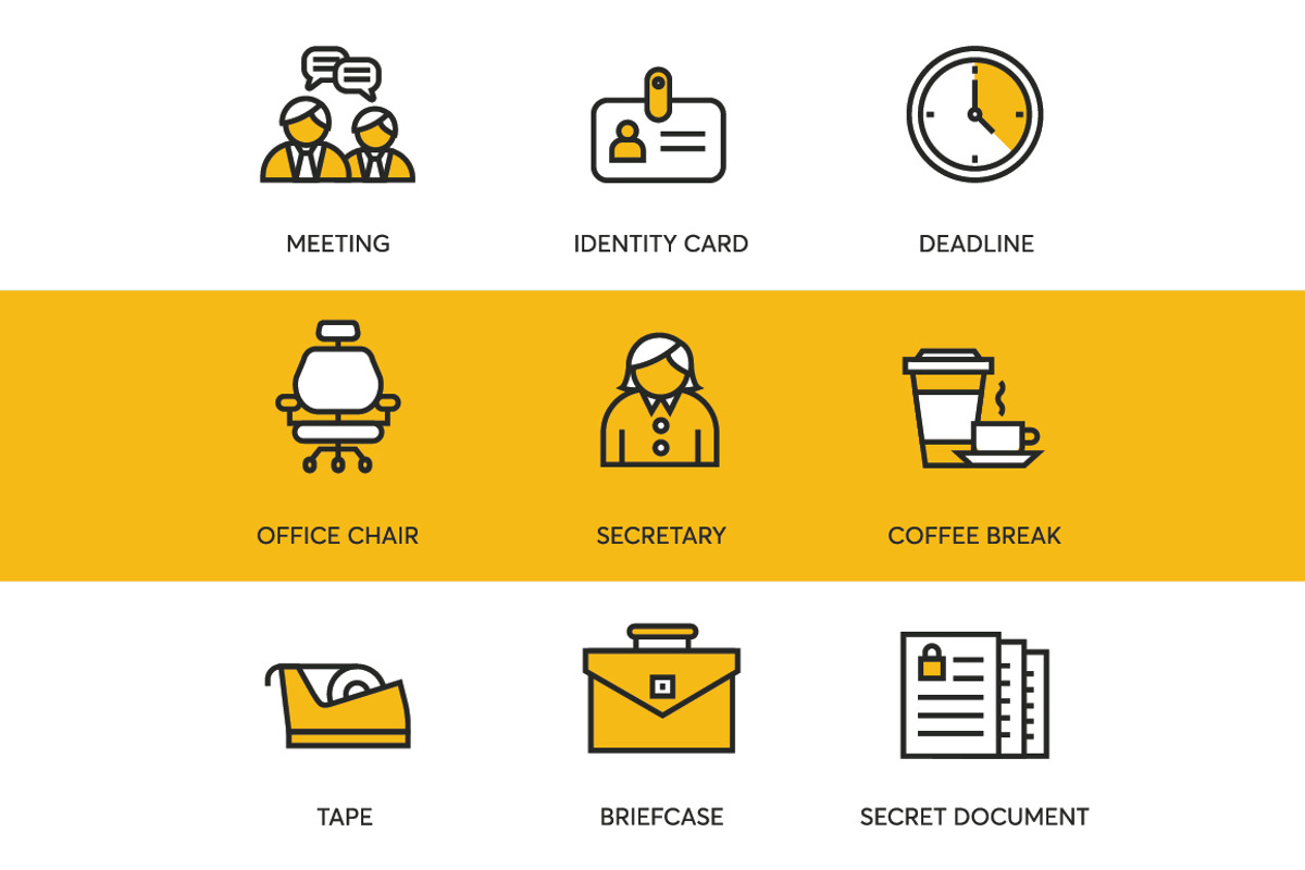 48 Office Icons, an Outline Icon by kucingklawu (Photo 4 of 7)