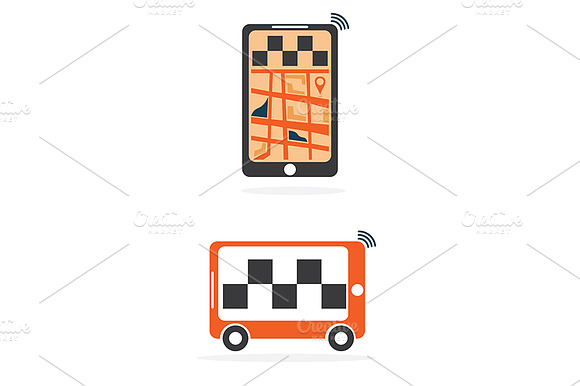 Taxi Online Flat Design