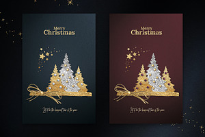 8 Gold Foil Christmas Cards