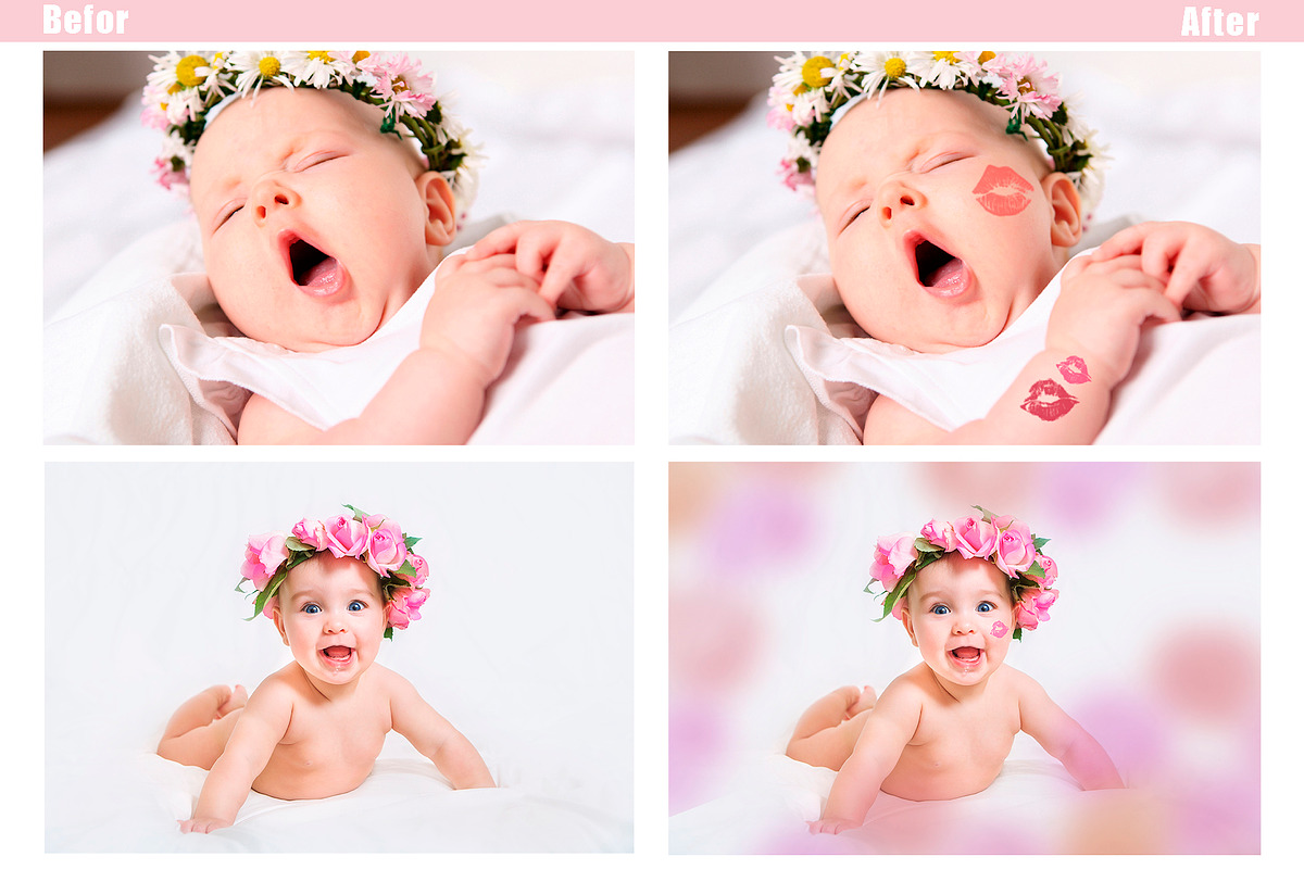 20 Kisses kiss lips photo overlays, a Layer Style Add-On by OverlayBox (Photo 2 of 5)