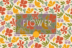 RETRO flower - patterns & posters