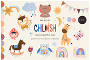 Children elements collection, a Background Graphic by Letto studio (Thumbnail 1 of 7)