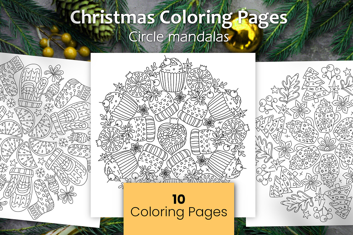 Winter Mandalas | Coloring Pages, a Decorative Illustration by ChristinaDesigns (Photo 1 of 4)