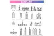 American Landmarks Symbols, an Outline Icon by Tettygreen (Thumbnail 1 of 2)