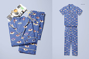 Short-Sleeve Pajama Set Mockup Set, a Bottom Mockup by creatsy5 (Thumbnail 7 of 10)