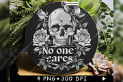 Old School Skull Roses No One Cares, a Background Graphic by LaseredNinja (Thumbnail 5 of 7)