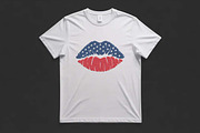 USA Flag Lips Embroidery Design, an Illustration by Purpose Ekbal (Thumbnail 2 of 3)