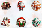 Cute Christmas Sport Balls Clipart, an Illustration by SVGArt (Thumbnail 7 of 8)
