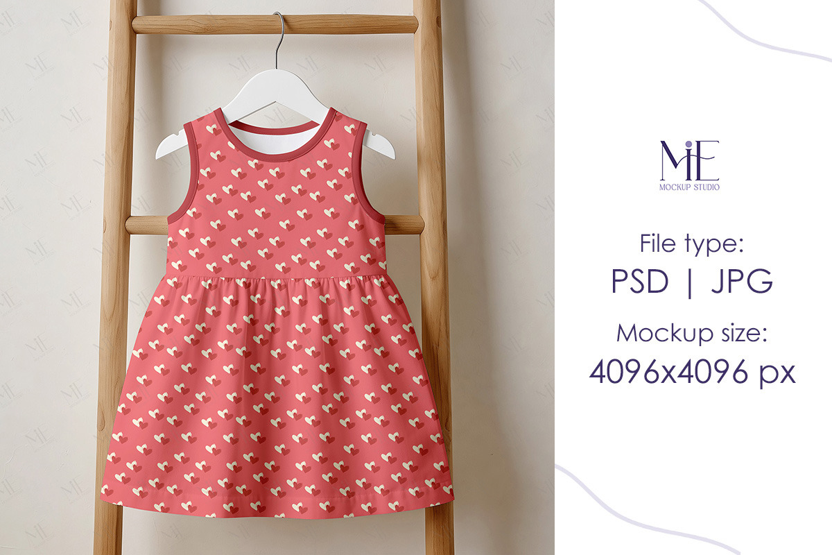Dress Mockup, Kids Clothing Mock up, an Advertising Mockup by Mie Mockup Studio (Photo 6 of 7)