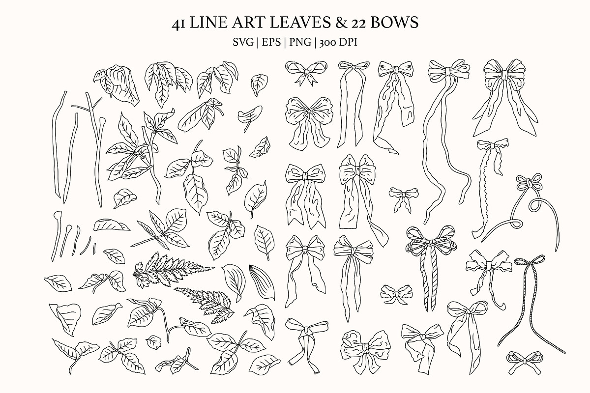Roses & Bows Botanical Bundle, an Object Graphic by Rose Design (Photo 8 of 11)