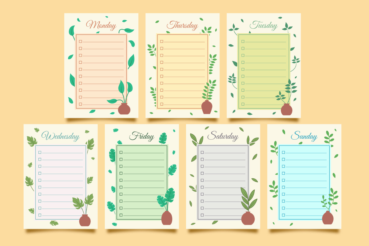 Weekly Planner with Floral Theme, a Stationery Template by SefriMujiRahayu (Photo 2 of 3)