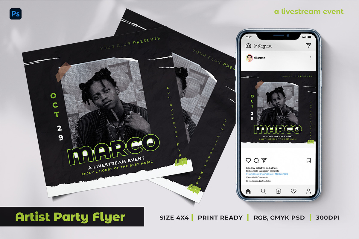 Party Flyer Bundle PS, a Flyer Template by goodesign (Photo 1 of 4)