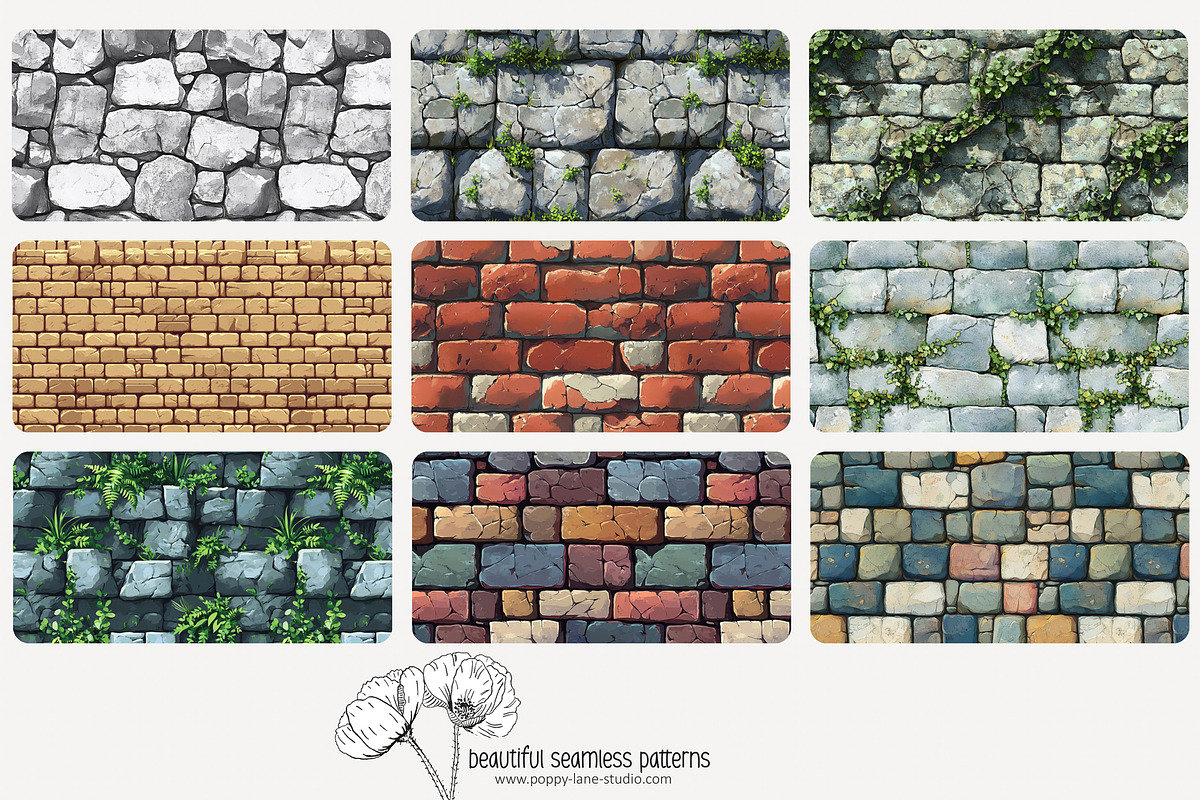 80 stone wall seamless pattern, a Pattern Graphic by Poppy Lane Studio (Photo 9 of 11)