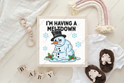 Funny Melting Snowman PNG Christmas, an Illustration by CraftArtStudio (Thumbnail 4 of 4)