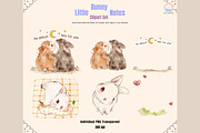 Little Bunny Notes Clipart Set, an Animal Illustration by Annyillustration (Thumbnail 2 of 5)
