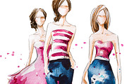 Watercolor fashion illustration, an Illustration by Kamenuka (Thumbnail 3 of 3)