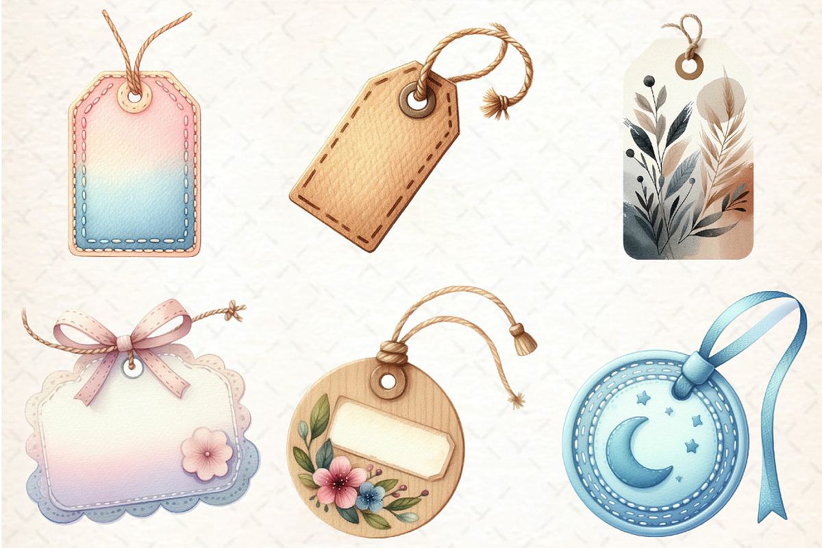 Watercolor Price Tag Clipart, an Illustration by DreamCafeArt (Photo 4 of 7)