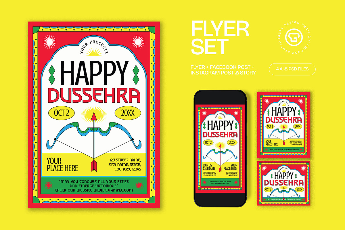 Happy Dussehra Flyer, a Flyer Template by graphicook (Photo 1 of 3)