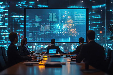 Corporate team analyzing complex dat, a Background Photo by Pixeness