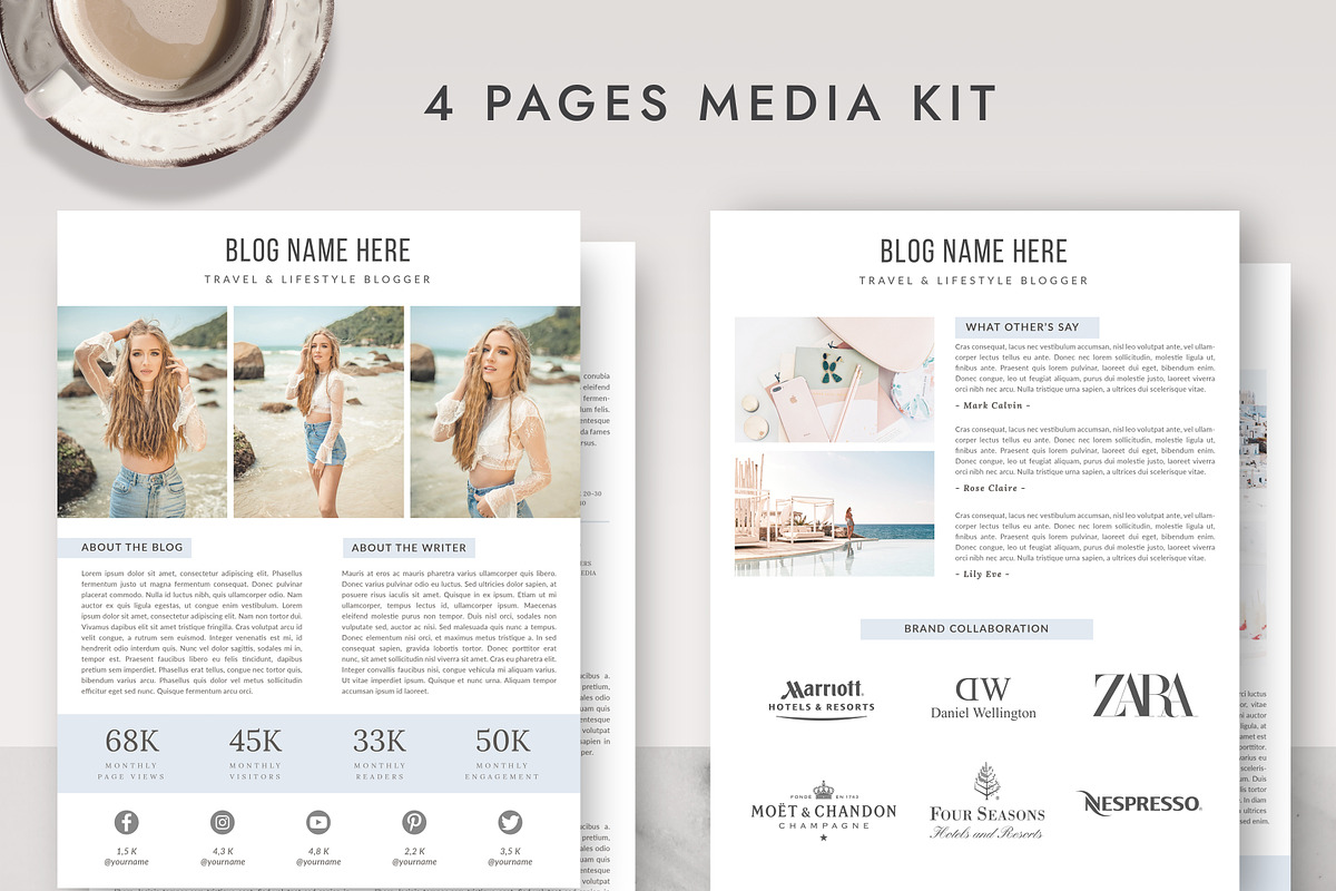 Media Kit for Blogger Template BM008, a Flyer Template by Draca Design Co (Photo 4 of 4)