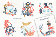 Marine set watercolor, an Animal Illustration by Love Watercolor Store (Thumbnail 3 of 6)