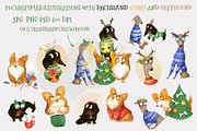 Christmas Puppies, a Seasonal Illustration by YuNa (Thumbnail 2 of 11)