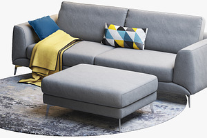 Fargo Sofa With Rug 3d Model