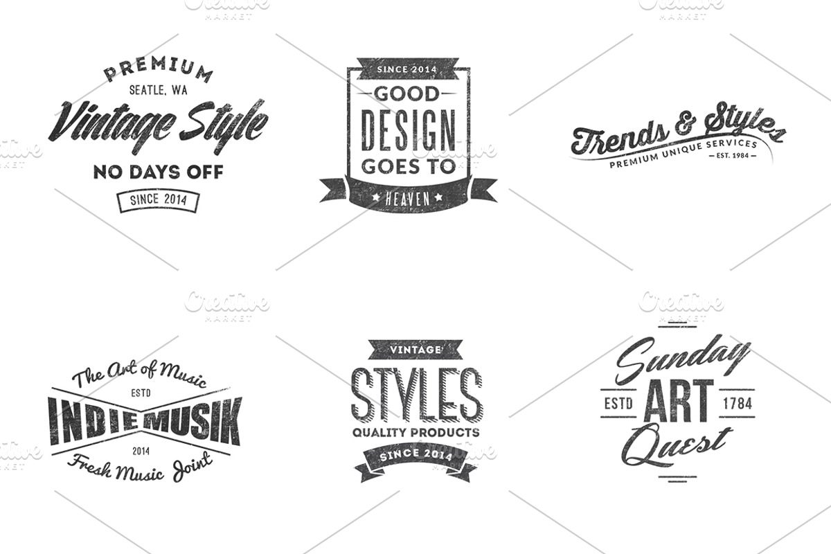 6 Vintage Logos / Labels Templates, a Branding & Logo Template by Arslan (Photo 3 of 3)