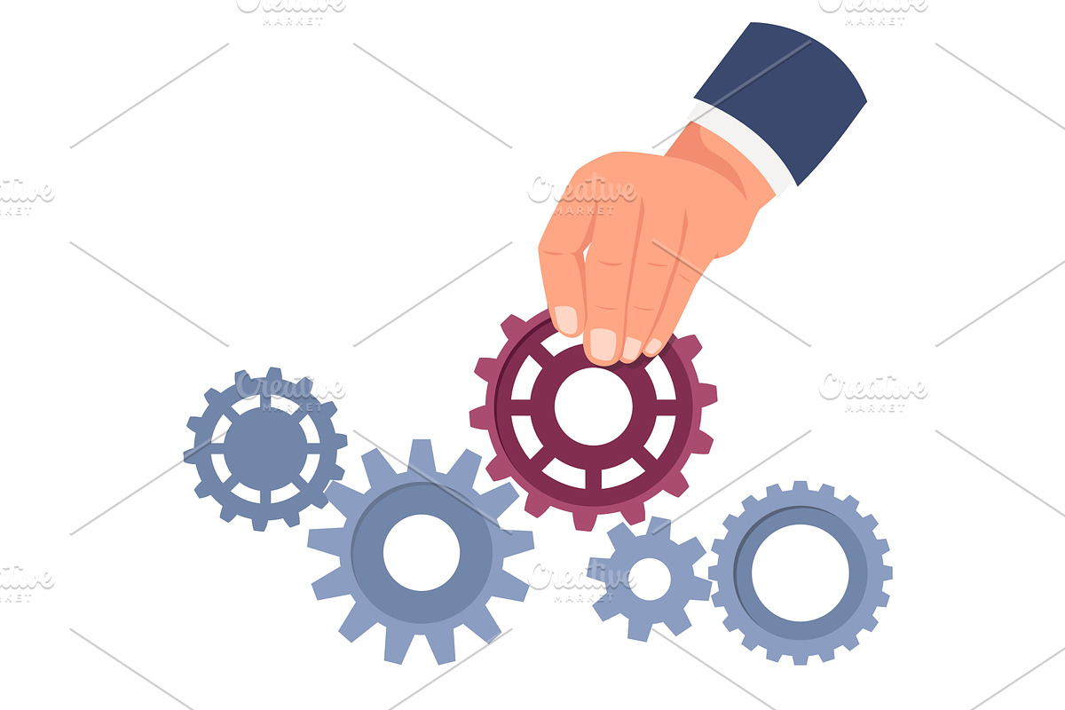 Businessman puts gear to make, an Illustration by Vectorbuum