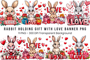 Bunny love PNG Clipart Bundle, a Graphic by Clipart Bloom (Thumbnail 1 of 12)