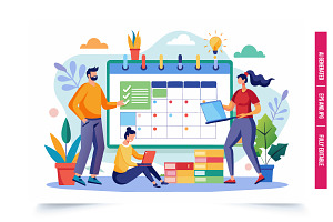 An illustration depicting a team of, an Illustration by Tanuart