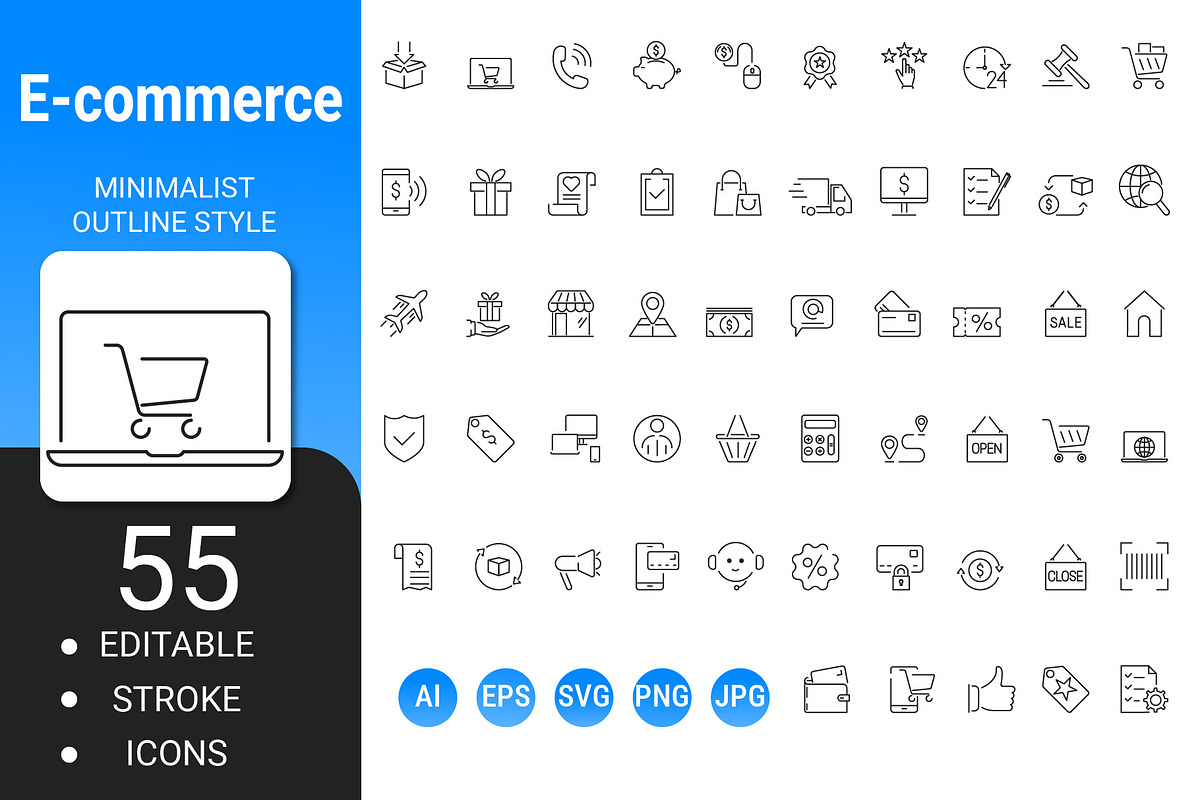 E-commerce outline icon set, an Outline Icon by Icons (Photo 1 of 3)