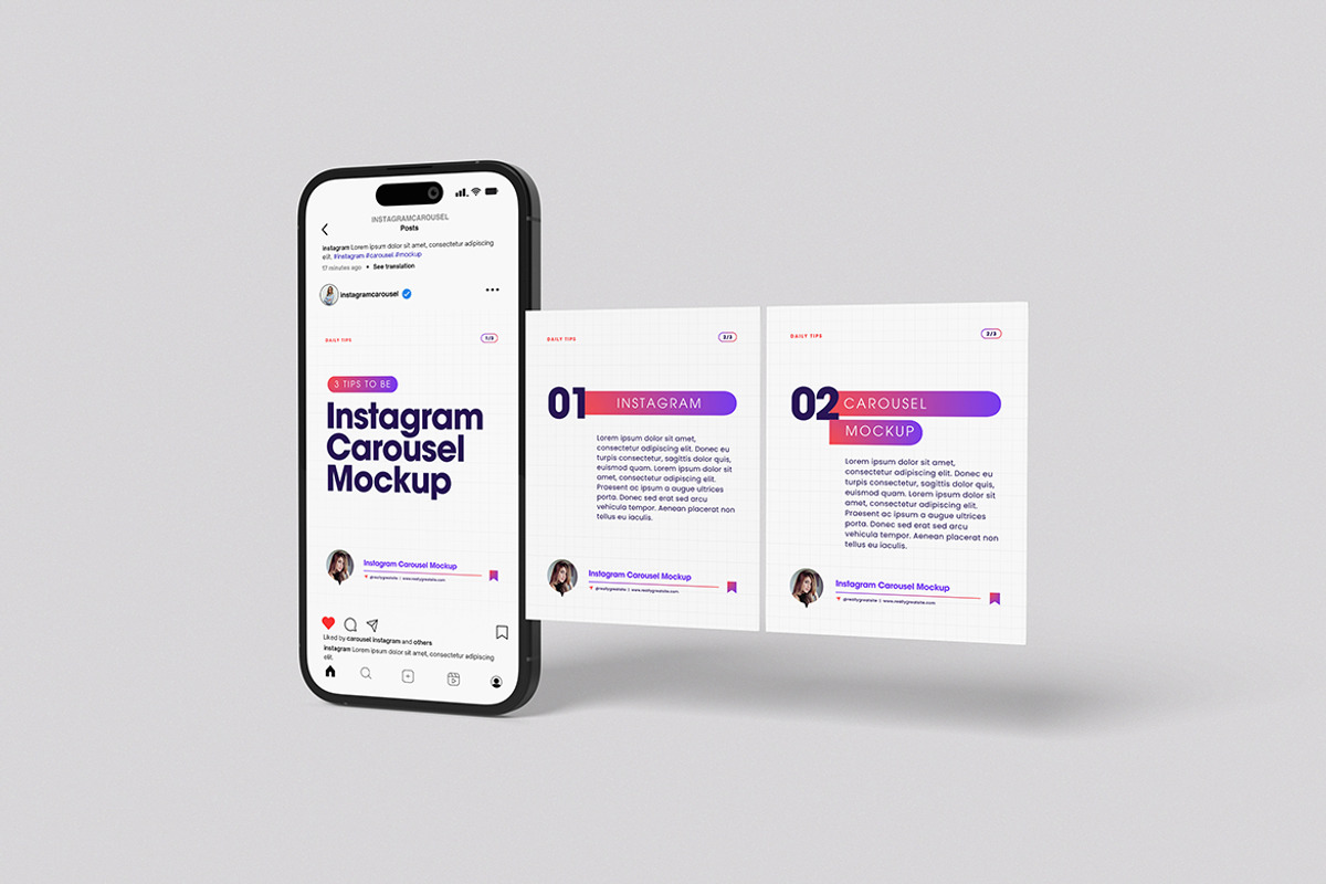 HighQualit Instagram Carousel Mockup, an iPhone Mockup by swsi-studio (Photo 4 of 5)