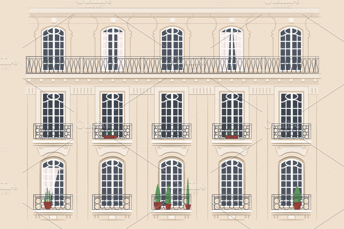 12 building facades. VECTOR, a Food Illustration by Natalka Dmitrova art (Photo 7 of 14)