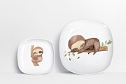 SLOTH clipart. Watercolor baby sloth, an Animal Illustration by OlliArtDesign (Thumbnail 4 of 5)