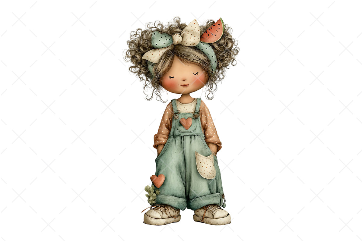Watermelon Girl Clipart, an Illustration by Craft Nest (Photo 8 of 12)