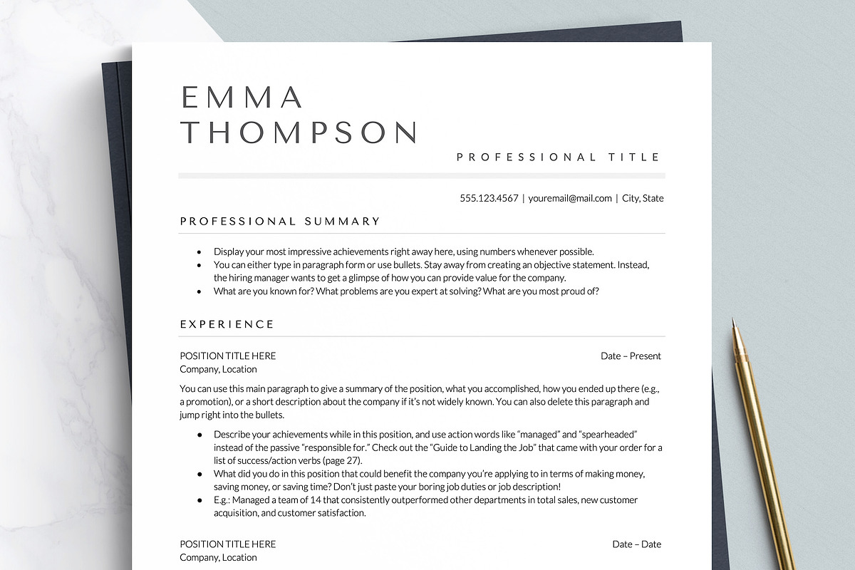 Modern ATS Resume Template for Word, a Resume Template by Get Landed (Photo 1 of 10)
